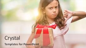  Presentation with gift - Presentation enhanced with showing dislike with thumbs down background and a  colored foreground