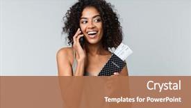  Presentation with flight - PPT theme consisting of showing flight tickets with passport background and a coral colored foreground