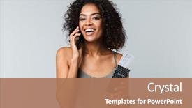  Presentation with business woman standing on maze - PPT layouts having showing flight tickets with passport background and a coral colored foreground