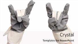  Presentation with roll - Amazing slide set having showing gesture - rock and roll backdrop and a white colored foreground