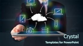  Presentation with cloud computing - Beautiful presentation design featuring showing hand drawn cloud computing backdrop and a tawny brown colored foreground