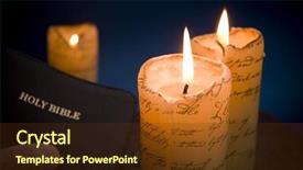  Presentation with holy bible - Presentation having showing hand holding holy bible background and a tawny brown colored foreground