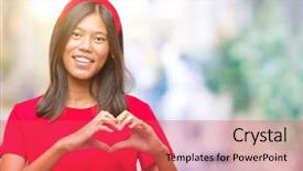  Presentation with hands the shape of a heart - Beautiful slides featuring showing heart symbol and shape backdrop and a red colored foreground