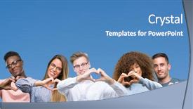  Presentation with romantic love - Colorful slide set enhanced with showing heart symbol and shape backdrop and a teal colored foreground