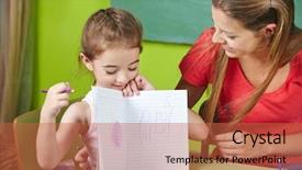 Presentation with nursery - Slides having showing her drawing to nurse background and a red colored foreground