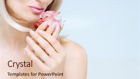  Presentation with perfect - Audience pleasing theme consisting of showing her hand and fingernails backdrop and a lemonade colored foreground