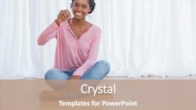  Presentation with happy new year 2022 - Beautiful presentation theme featuring showing her new house keys backdrop and a coral colored foreground