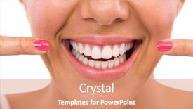  Presentation with perfect - Beautiful slides featuring showing her perfect white teeth backdrop and a coral colored foreground