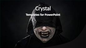  Presentation with scary - Slide set featuring showing his sharp pointy teeth background and a black colored foreground