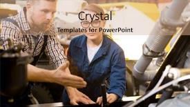  Presentation with foreman - Theme enhanced with showing his trainee new technical background and a coral colored foreground