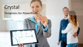  Presentation with realtor - Amazing slides having showing home keys and floorplan backdrop and a soft green colored foreground