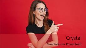  Presentation with brown and gold - Amazing slides having showing index finger aside meaning backdrop and a red colored foreground