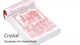  Presentation with lunar calendar - Presentation theme having cheerful waitresses serving hot coffee in bar in uniform background and a mint green colored foreground