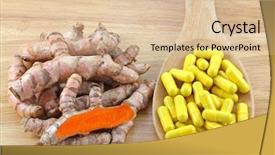  Presentation with turmeric - Presentation featuring showing orange texture and curcumin background and a lemonade colored foreground