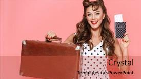  Presentation with pin tail on donkey - Slide deck having showing passport with flight ticket background and a red colored foreground