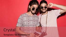  Presentation with red flight - Slide deck consisting of showing passports with flight ticket background and a red colored foreground