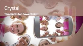  Presentation with breast cancer - Slides with showing photograph of breast cancer background and a coral colored foreground