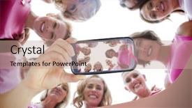  Presentation with breast cancer - Cool new theme with showing photograph of breast cancer backdrop and a coral colored foreground