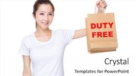  Presentation with duty free shopping - Amazing slide set having showing phrase of duty free backdrop and a white colored foreground