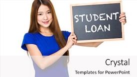  Presentation with movements of women in asia - Presentation design with showing phrase of student loan background and a white colored foreground