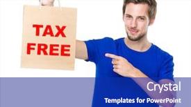  Presentation with tax free retirement - PPT layouts with showing phrase of tax free background and a royal blue colored foreground