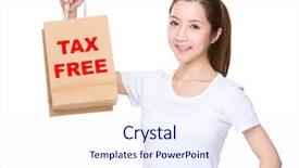  Presentation with korean - Slides with showing phrase of tax free background and a  colored foreground