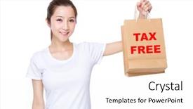  Presentation with carrying school bag - Audience pleasing slide set consisting of showing phrase of tax backdrop and a white colored foreground