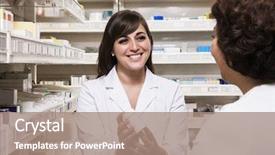  Presentation with prescription medication - Presentation theme enhanced with showing prescription medication to customer background and a coral colored foreground