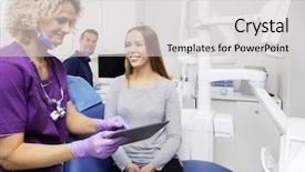  Presentation with report - Beautiful theme featuring oral communication - assistant showing report to young backdrop and a light gray colored foreground