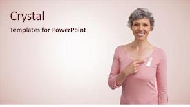  Presentation with pink ribbon breast awareness - Presentation enhanced with showing ribbon for breast cancer background and a sky blue colored foreground