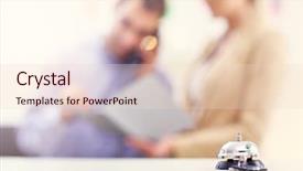  Presentation with bell service - Colorful presentation theme enhanced with showing service bell in hotel backdrop and a lemonade colored foreground