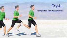  Presentation with beautiful nature - Colorful presentation design enhanced with showing sprinting motion male sport backdrop and a light blue colored foreground