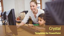  Presentation with teacher and student - Audience pleasing theme consisting of showing student how to use backdrop and a  colored foreground