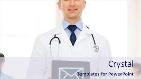  Presentation with medicine - Theme featuring e health app - medicine profession and healthcare concept background and a light blue colored foreground