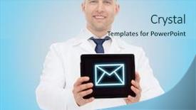  Presentation with healthcare - Slides featuring e health app - medicine profession and healthcare concept background and a light blue colored foreground