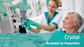  Presentation with dentist - Audience pleasing slide set consisting of showing teeth problem on dental backdrop and a teal colored foreground