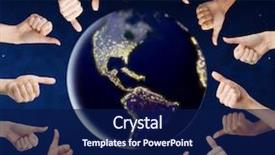  Presentation with diversity hands - Presentation theme having showing thumbs up around earth background and a navy blue colored foreground