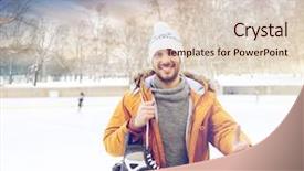  Presentation with ice rink - Slide deck consisting of showing thumbs up on skating background and a lemonade colored foreground