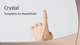  Presentation with man heart attact hand hold - Beautiful presentation theme featuring showing touch screen - picture of man hand pointing backdrop and a white colored foreground