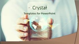  Presentation with earth science - Slides enhanced with showing transparent smartphone earth globe background and a sky blue colored foreground