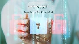  Presentation with hologram - Theme consisting of showing transparent smartphone with lock background and a sky blue colored foreground