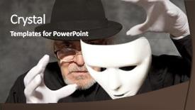  Presentation with top hat - Slide deck consisting of showing trick magic performance circus background and a dark gray colored foreground