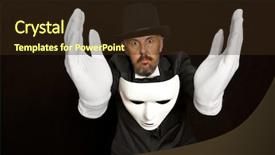  Presentation with top hat - Slides consisting of showing trick magic performance circus background and a wine colored foreground