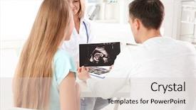  Presentation with baby ultrasound - Slides enhanced with showing ultrasound scan of baby background and a lemonade colored foreground