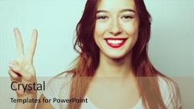  Presentation with people special needs - Cool new presentation with showing victory or peace sign backdrop and a coral colored foreground