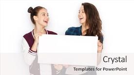  Presentation with teens - Colorful slide deck enhanced with showing white blank board backdrop and a white colored foreground