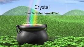  Presentation with end - Audience pleasing presentation design consisting of shown surounded by a luck backdrop and a light blue colored foreground