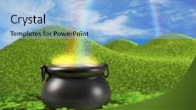  Presentation with end kids - Beautiful slide deck featuring purple anemone flower isolated on white background backdrop and a tawny brown colored foreground