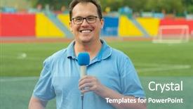  Presentation with broadcasting - PPT layouts enhanced with  background and a  colored foreground