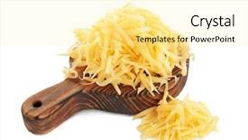  Presentation with wooden board for oktoberfest - Cool new slide deck with shred - wooden board with grated cheese backdrop and a  colored foreground